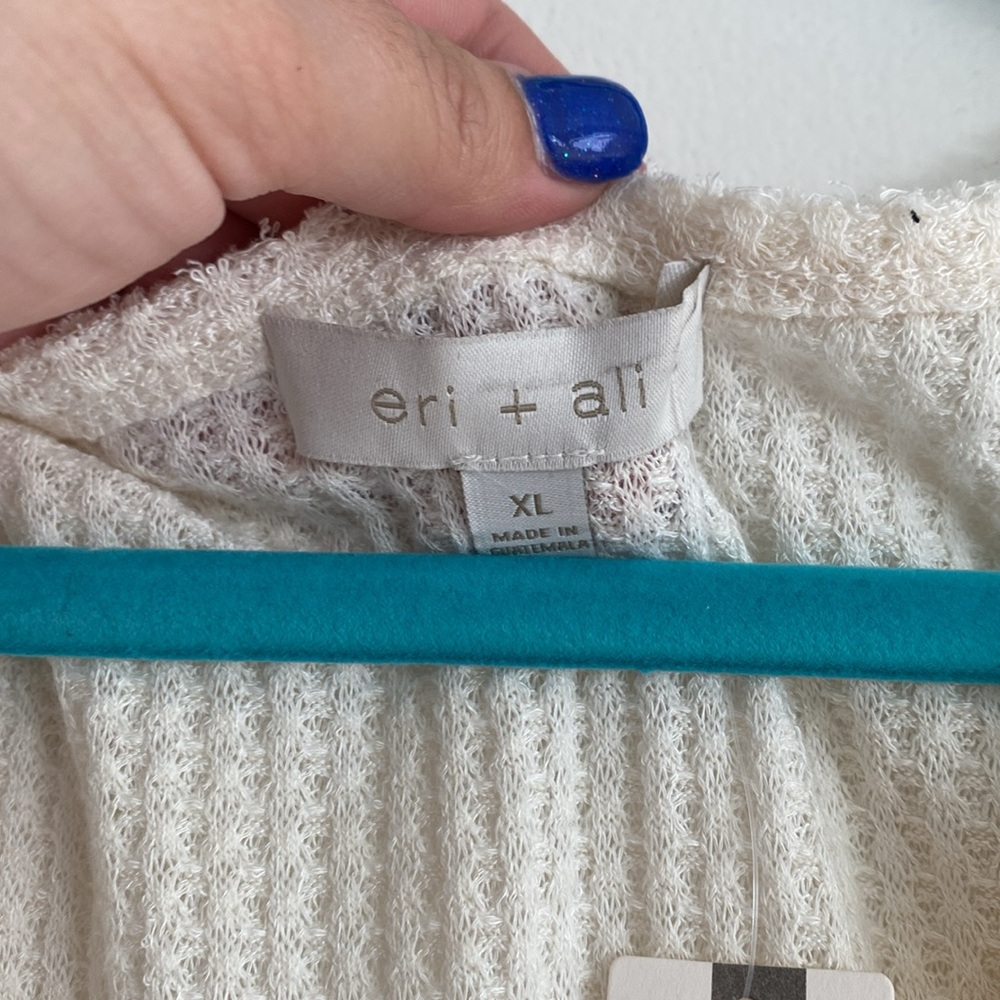 Cream Ribbed Long Sleeve Top - Picture 3 of 7